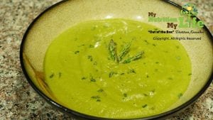 Creamy Asparagus and Mushroom Soup-bowl